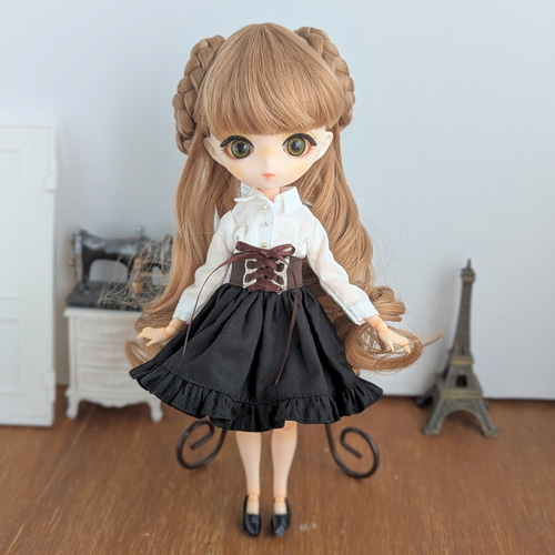 1191【ハルモニアブルーム アウトフィット】黒のドレスとうさ耳