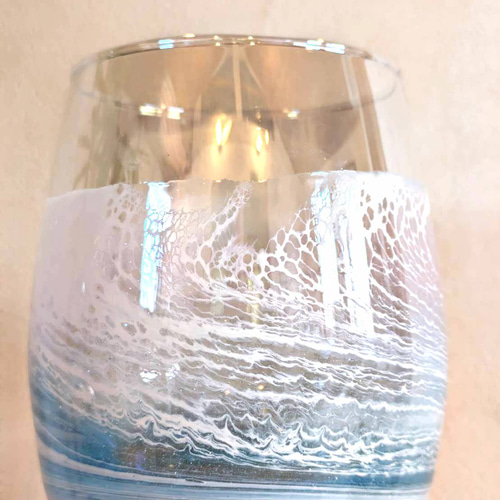 レジン波アートグラス】海レジン オーシャンアート エポキシレジン｜No