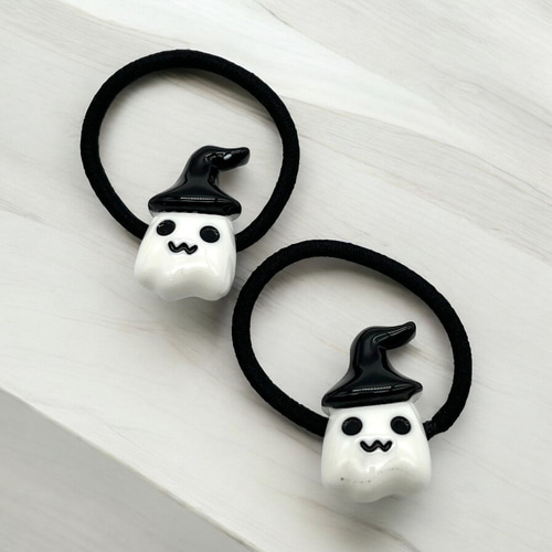 ヘアゴム キッズ 子供 ハロウィン 2個 オータム 秋 かぼちゃ お化け