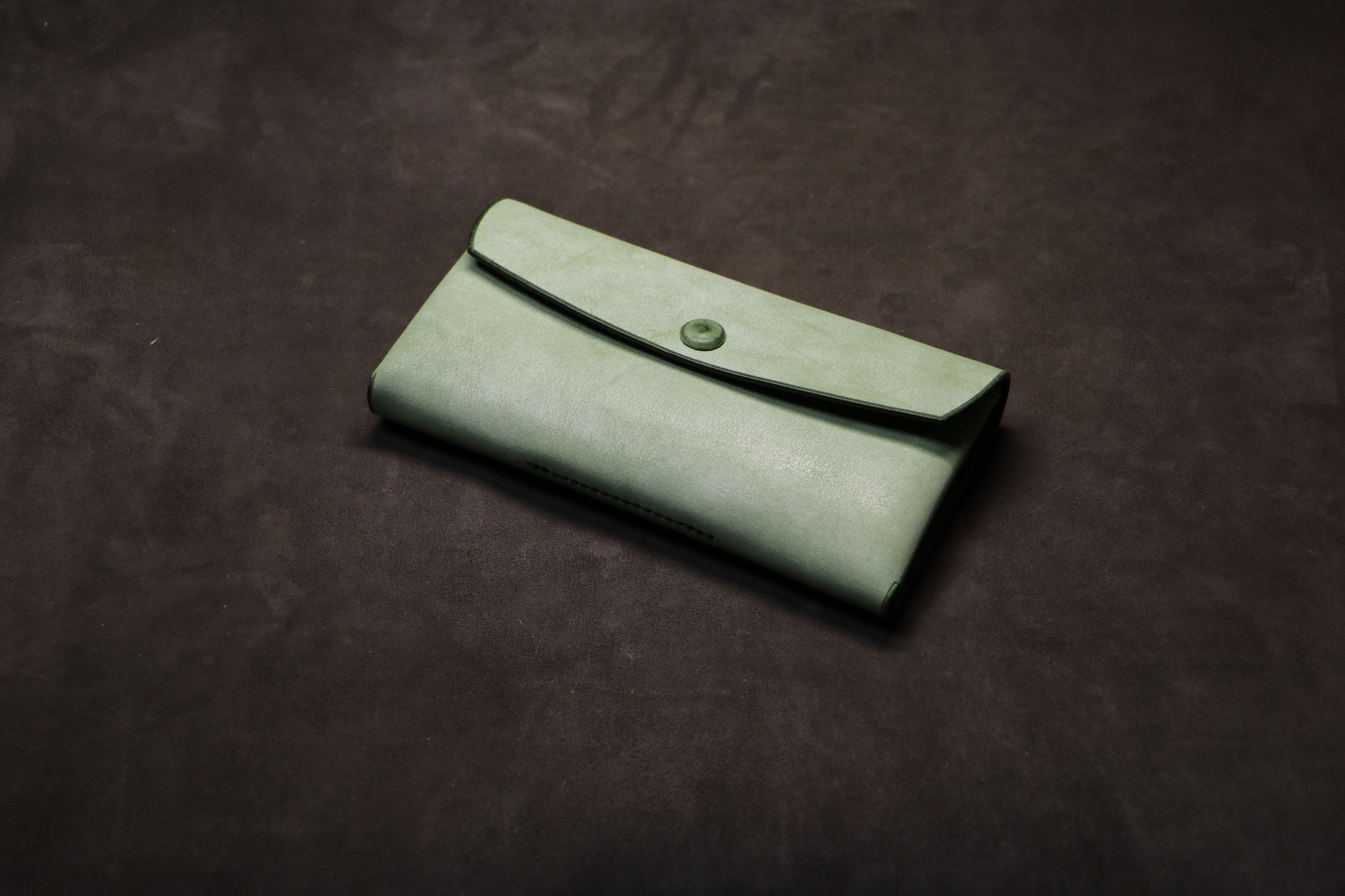 【ショート長財布】アラスカレザー グリーン EA-015