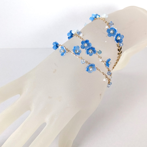 受注生産】ネモフィラのブレスレット シルバーver. 晴れやかブルー2025