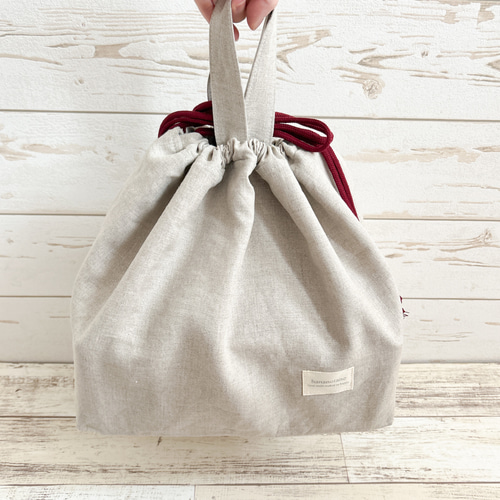 パン屋さん用・パン教室用 マチ広リネンエコバッグ（ナチュラル） エコ