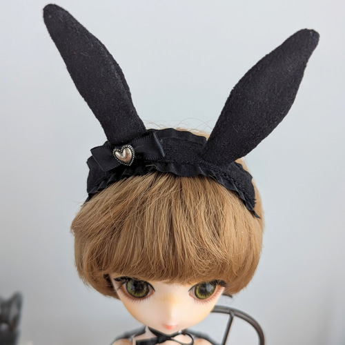 最も信頼できる 1191【ハルモニアブルーム アウトフィット】黒のドレスとうさ耳 着せ替え服・アウトフィット