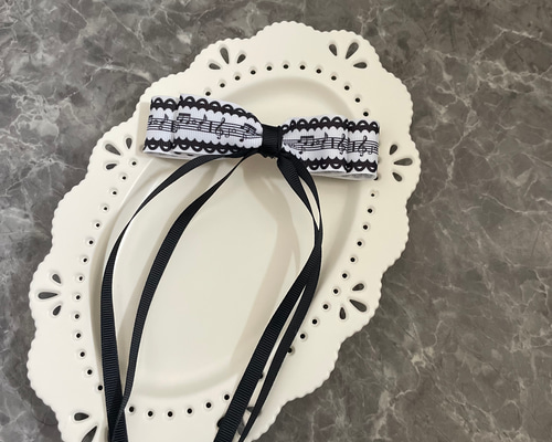 音符＆ピアノリボン♡ベビーヘアクリップ　ヘアゴム 音符＆ピアノリボン♡ベビーヘアクリップ ヘアゴム
