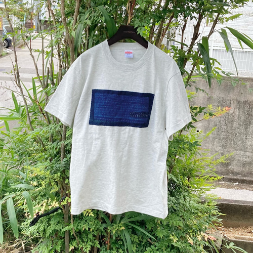 古布リメイクトップス 625 襤褸 tシャツ 古布 リメイク 藍染 藍染め パッチワーク