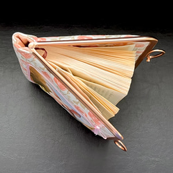 がま口ブックカバー450ページ対応＊リバティ&ガーデンラビット＊すずらんとうさぎ＊ローズ•マリー＊りぼん結びピンクG 7枚目の画像