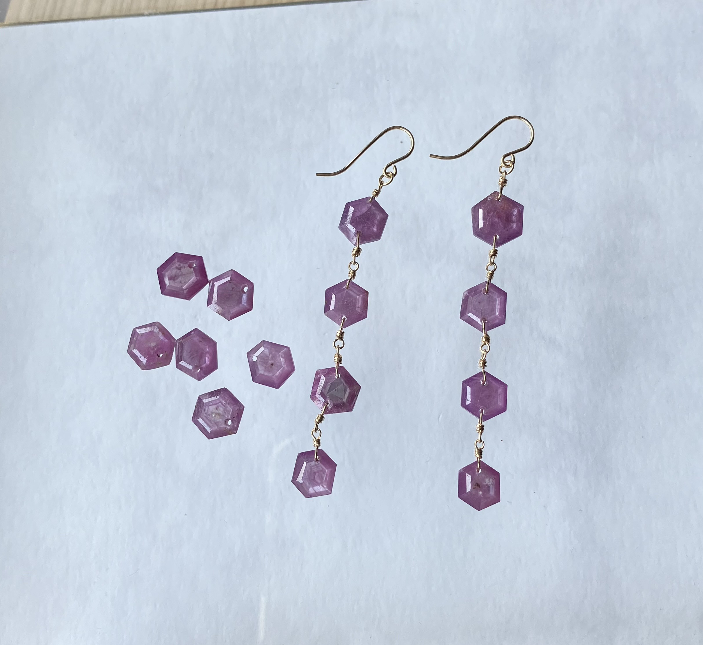 14kgf スタールビーのロングピアスorイヤリング