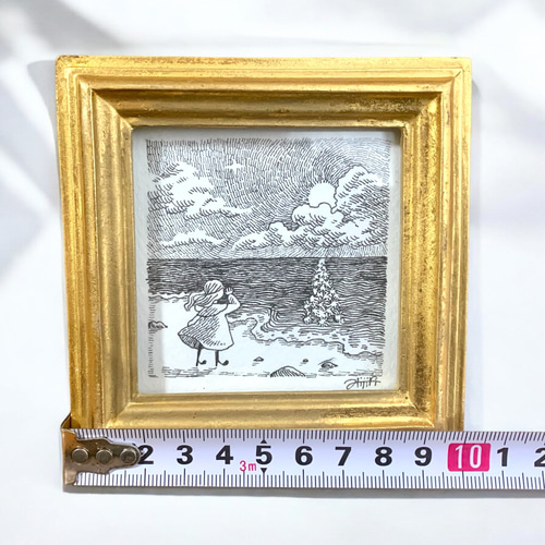絵画　風景画　原画① 驚きの激安価格 海辺の小さい家の風景 水彩画 原画 （海岸