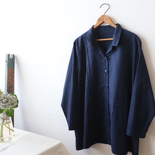 夏／最終SALE ギマ擬麻コットン アシンメトリー 縦横タック