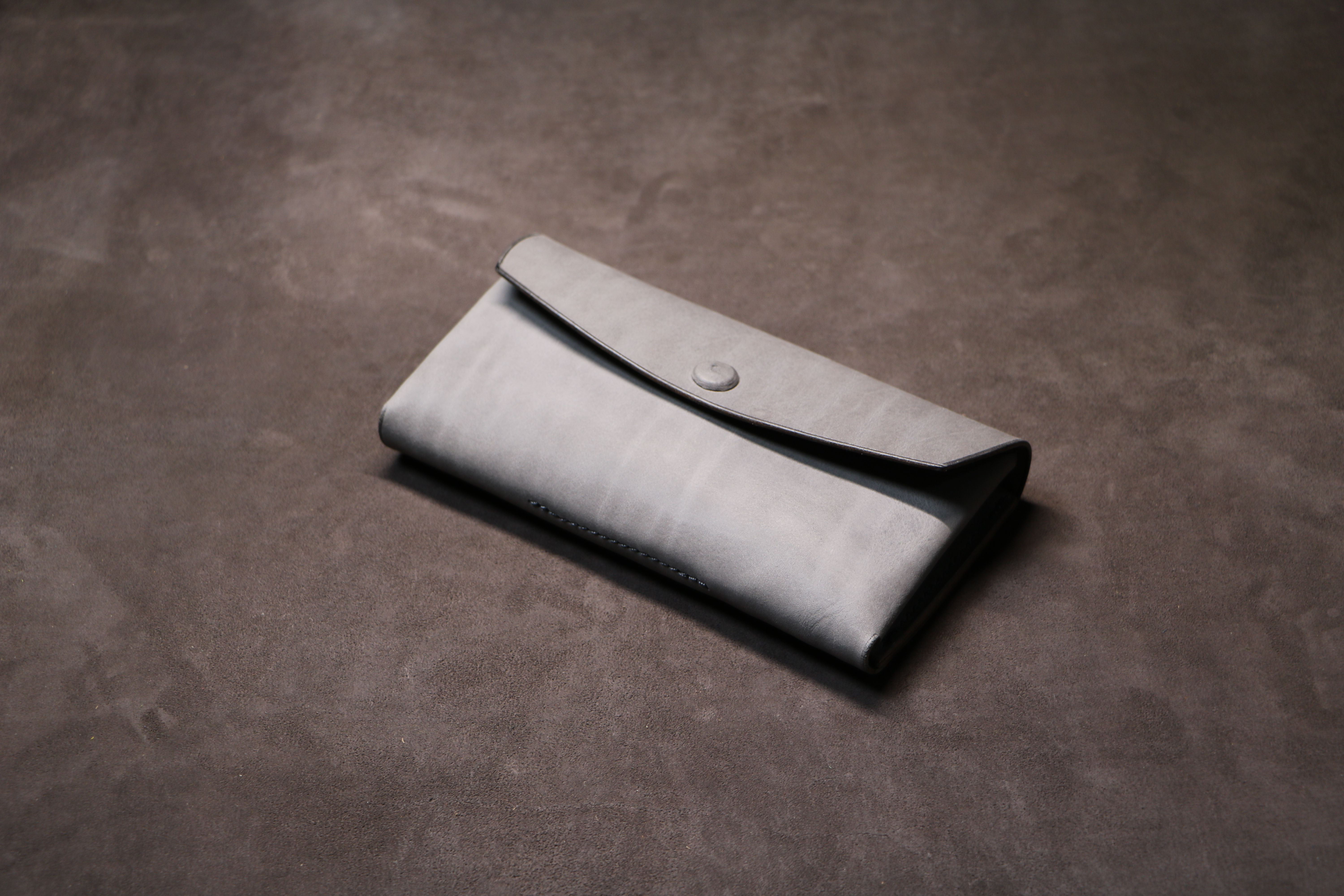 【ショート長財布】国産オイル グレー EA-015