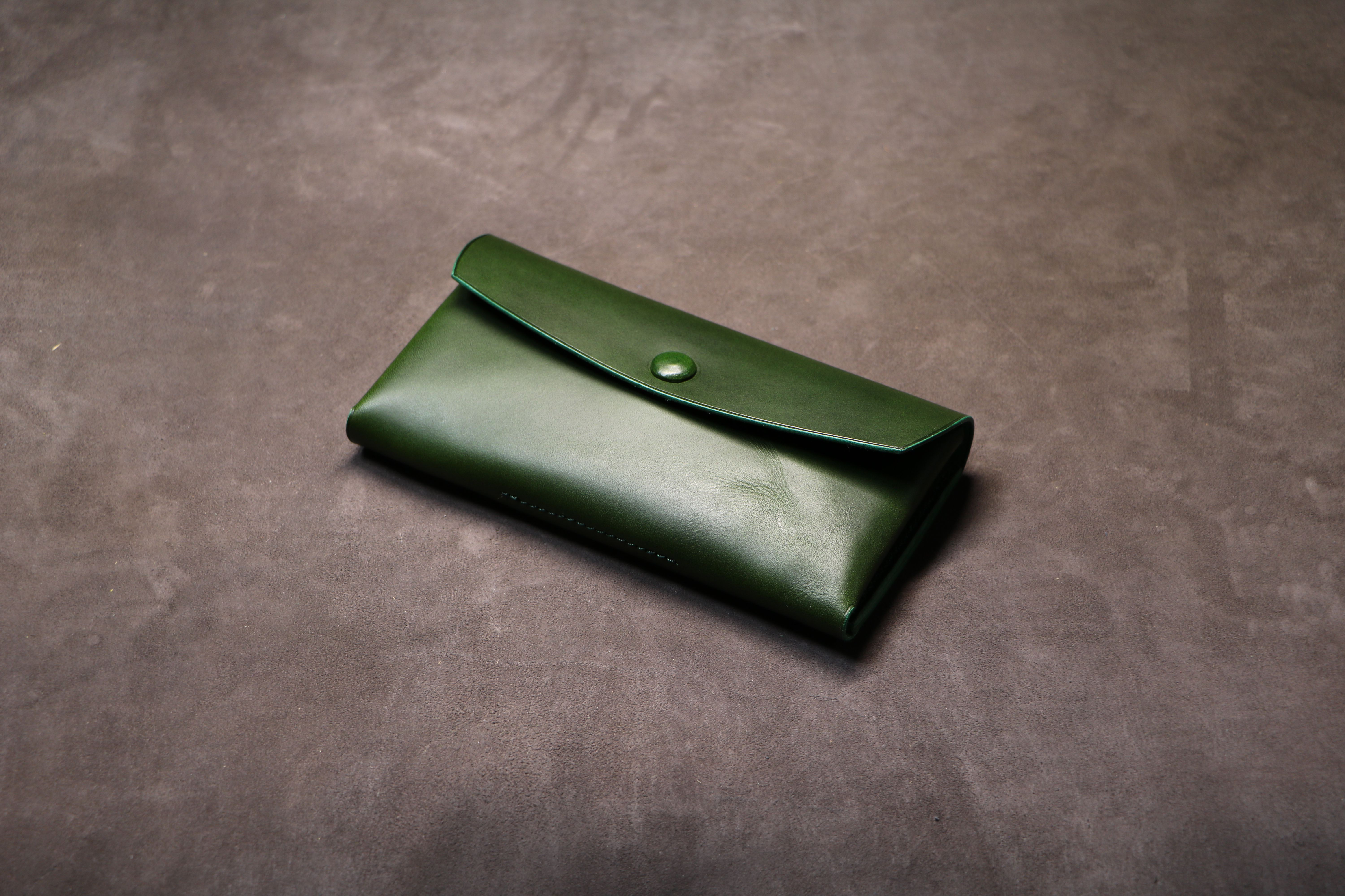 【ショート長財布】ブッテーロ グリーン EA-015