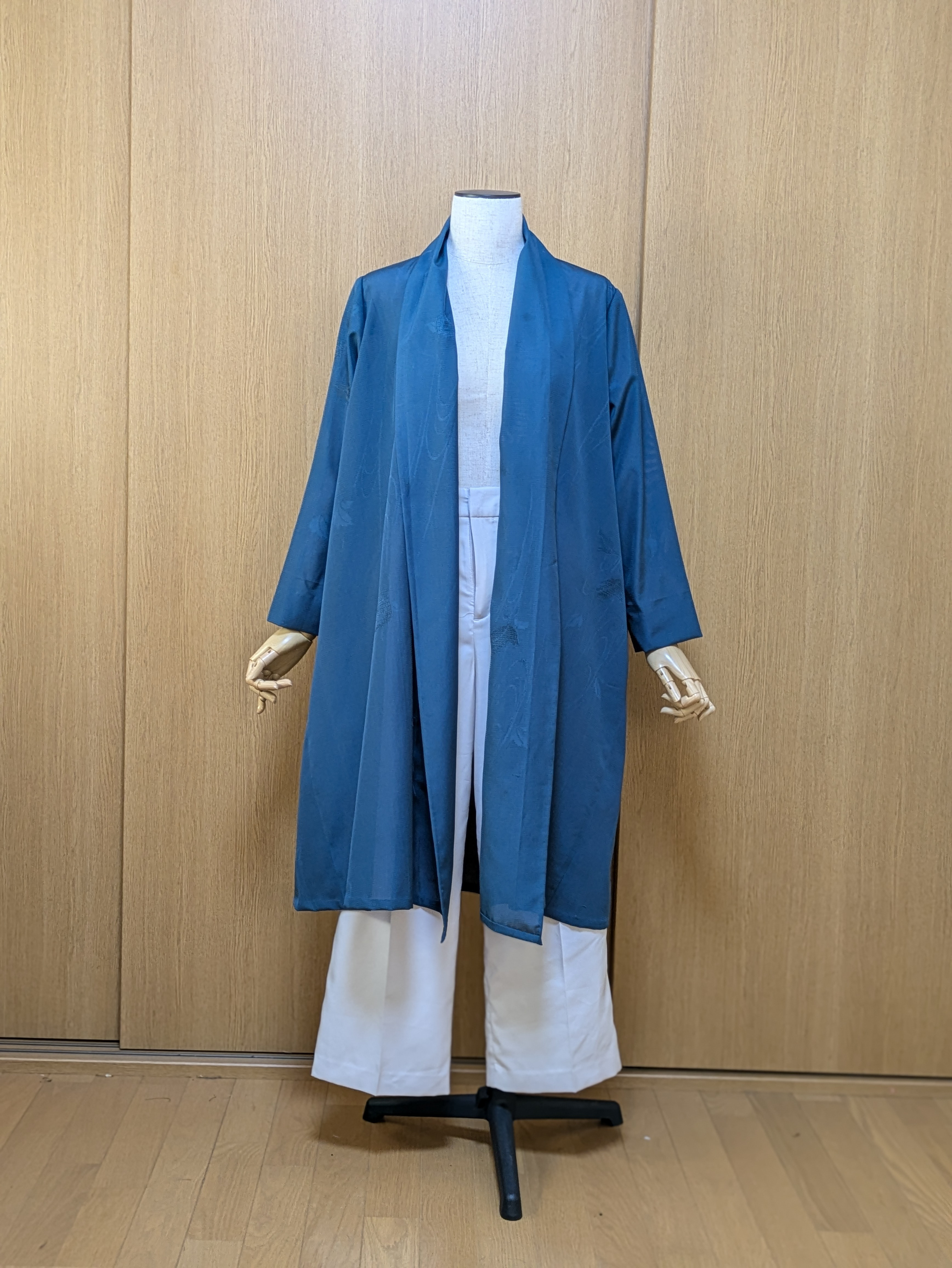 SOLD　着物リメイク　フレアーコート　夏単衣絽　M〜L