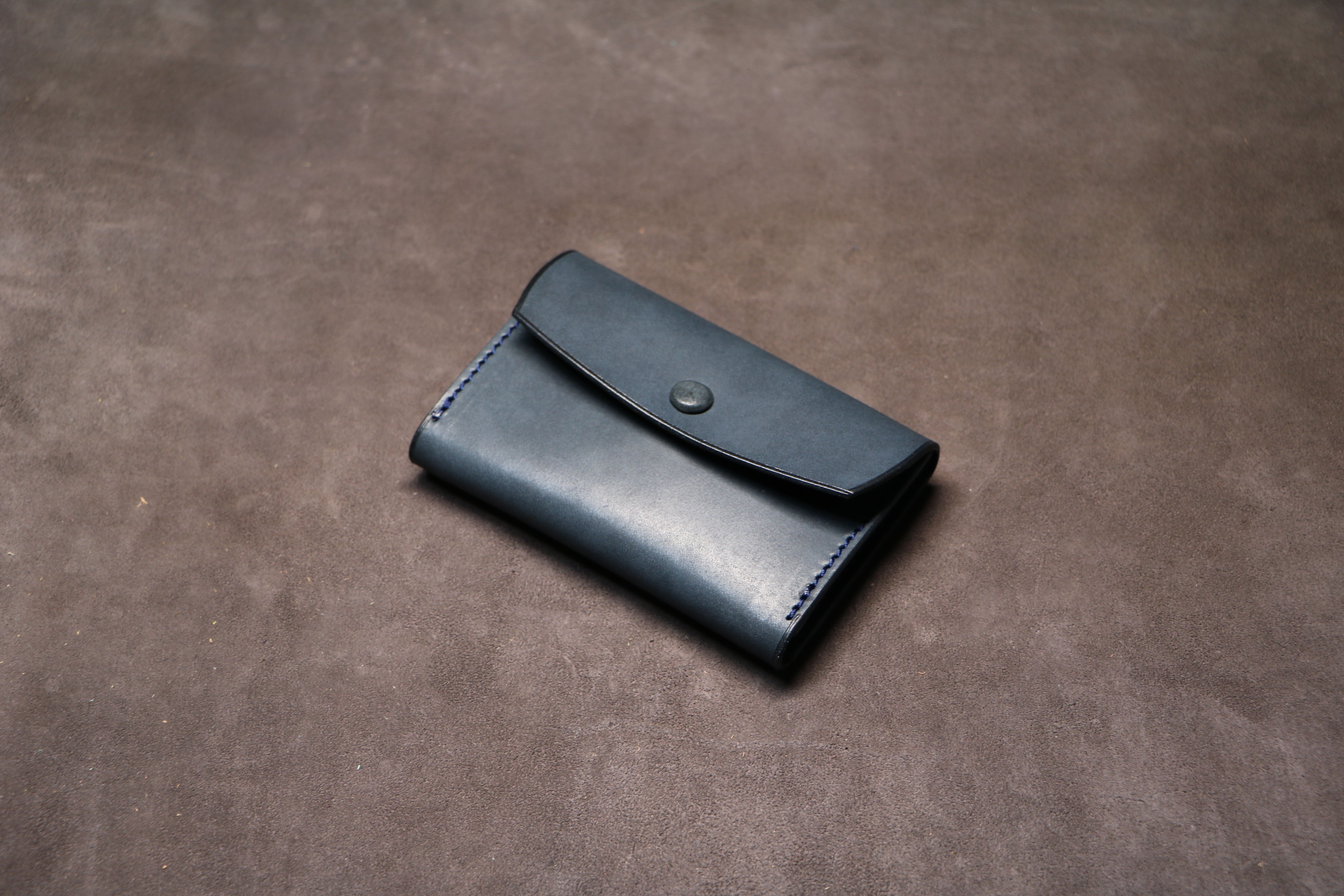 【カードも入るコインケース】国産オイル ネイビー EB-007