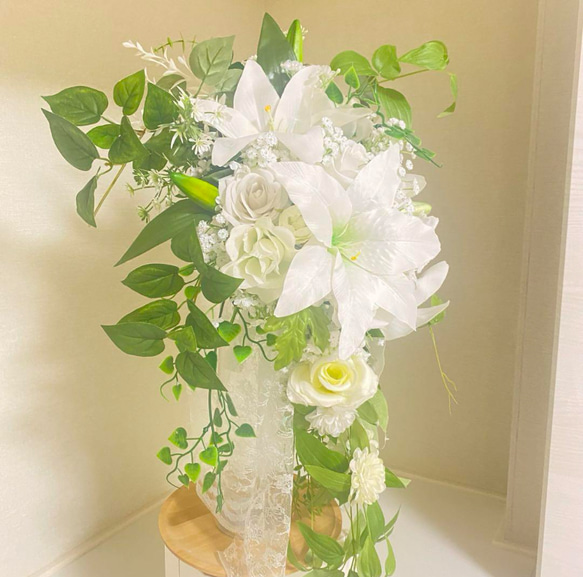 ブライダルブーケ＆ブートニア　百合 