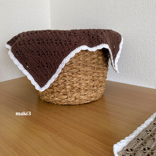かぎ針編み マルチカバー（カゴ・テーブルセンターなど）※カラー