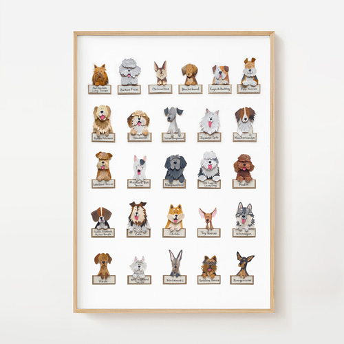 ABC犬 わんわん大集合 A4 ポスター イヌ 図鑑 DOG 送料無料 壁飾り
