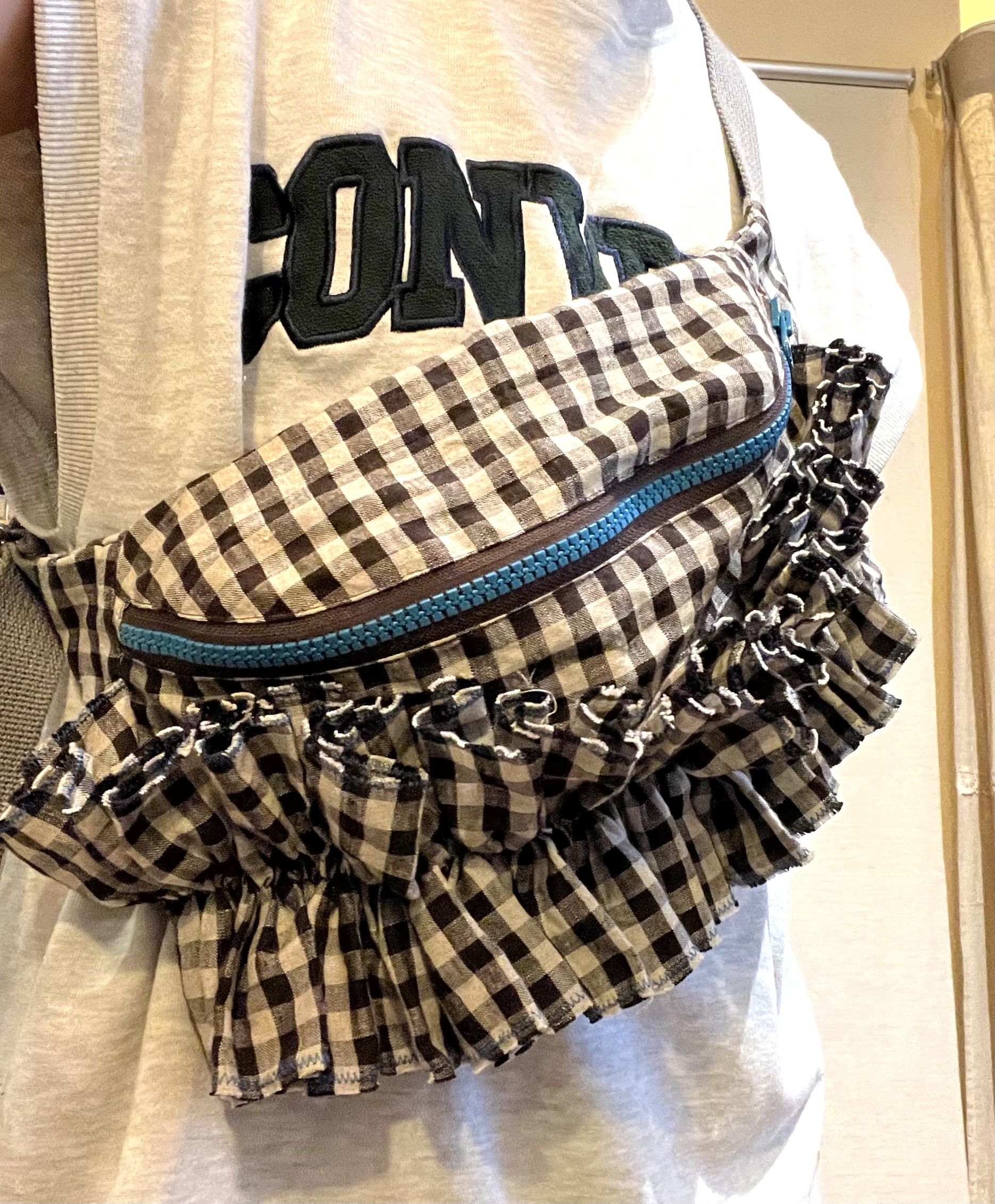 Supreme ブラック ボディバッグ チェック柄