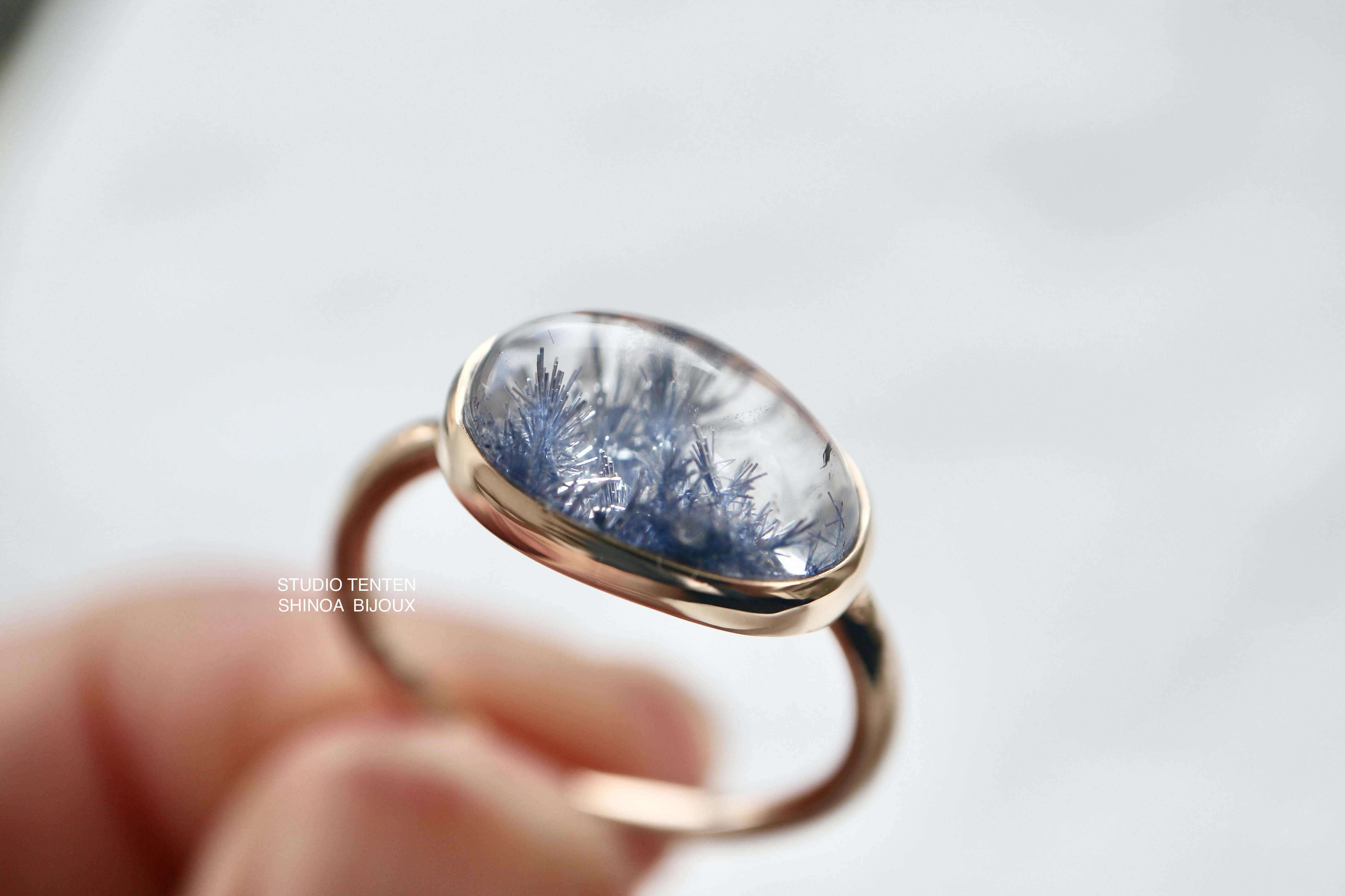K10[深海庭園dumortierite in quartz] ring