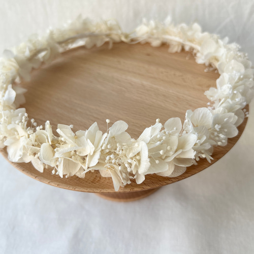 受注制作ナチュラル花かんむりホワイト 受注製作】大人用 子供用 花かんむり ホワイト /ウェディング/結婚式