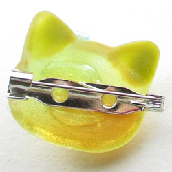 陽気な猫だって、時々はクォーツな時もあるんだと、ミャーオと言いたい♪<カブトピンブローチ>SB1070 4枚目の画像