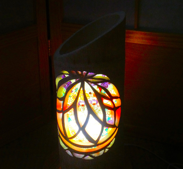 ◇両面彫◇竹灯り・竹あかり・竹灯籠 ～～ 癒しの灯り 華衣