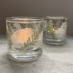 ボタニカルキャンドルホルダー ルナリアレース(ガラス/透明 ジェル