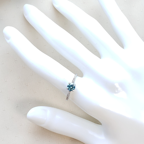 チャロアイト、アクアマリン、モアサナイトのリング チャロアイト、アクアマリン、モアサナイトのリング