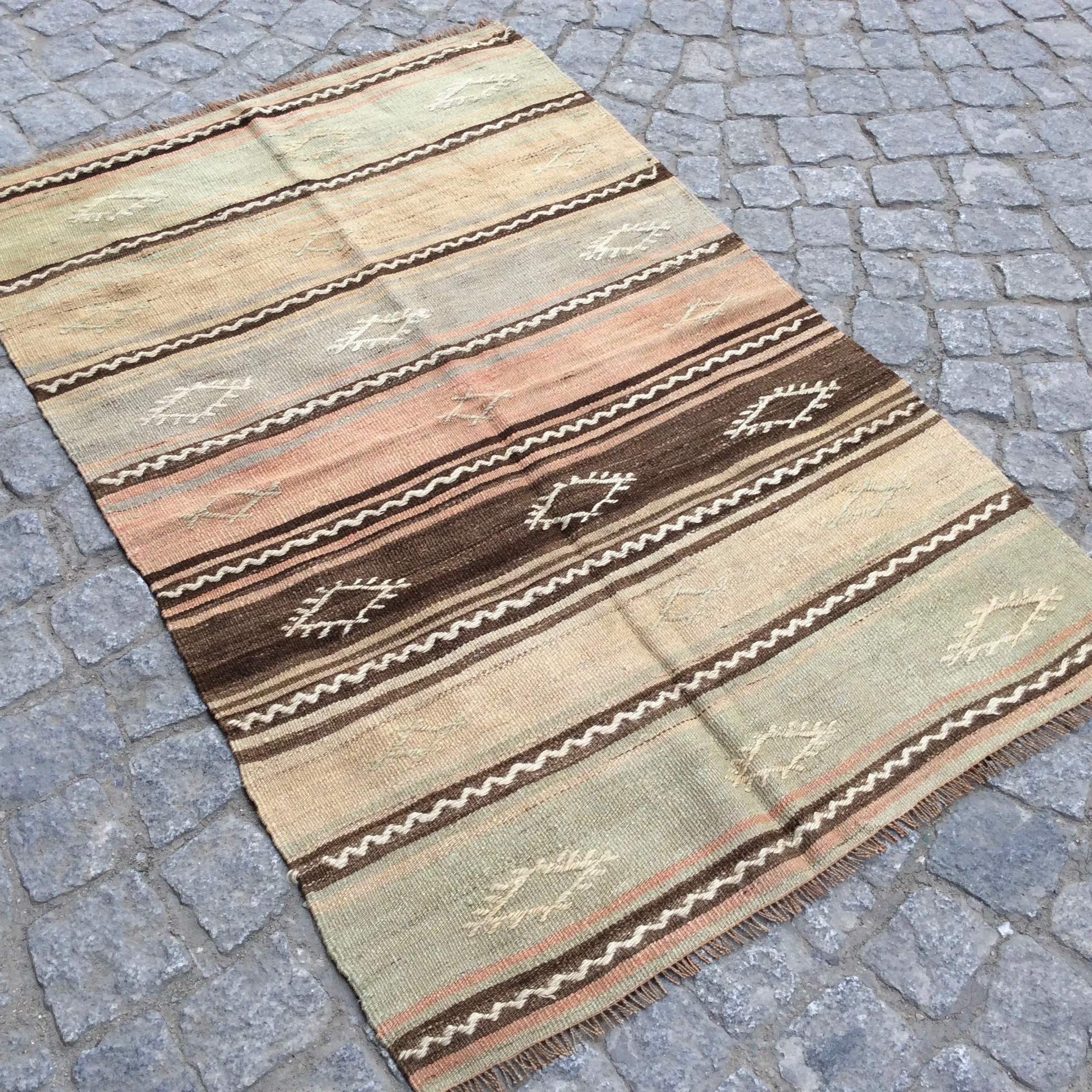 オールドキリム トルコ 手織りラグ 118x78cm