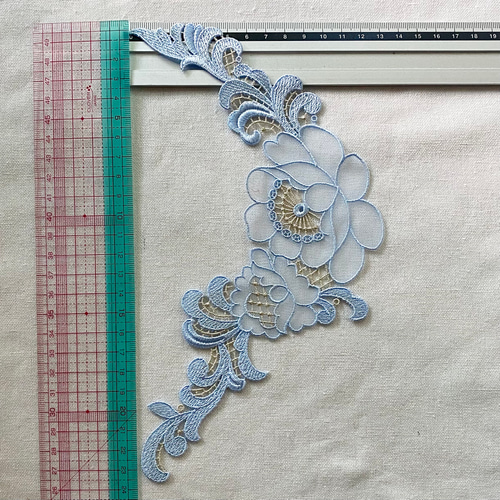1枚 金系入り 花 フラワー 刺繍 チュールレースモチーフ アップリケ