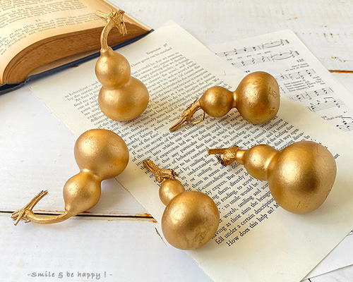 2024年秋冬新商品 】 豆ひょうたん ゴールド 2個 ＜ ドライフラワー