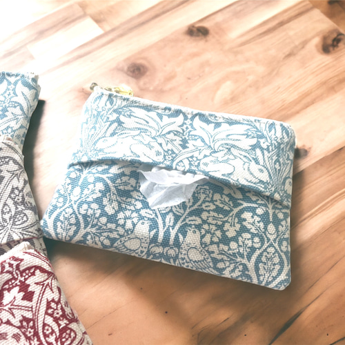 ウィリアムモリス《ブラザーラビット・3color》ポーチ付き ポケット  