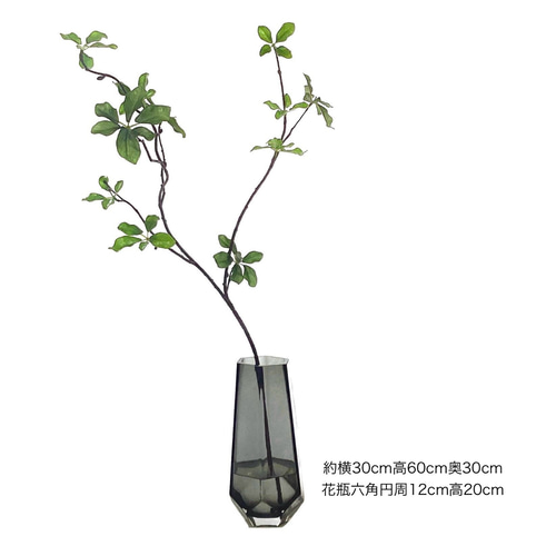 倒しても溢れないお水 「癒しの枝物」フェイクグリーン、光触媒 アート