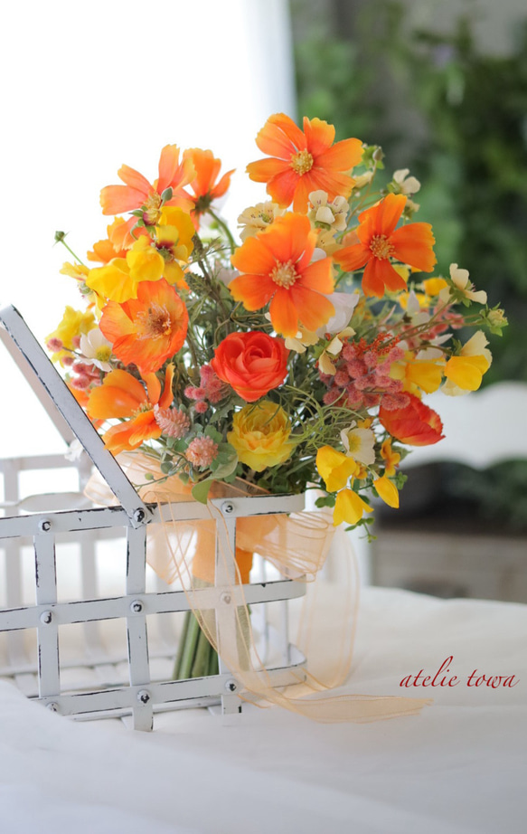 grass　オーダーブーケ　ブートニアセット プリザーブドフラワー ブーケ☘ブートニア セット/エクリュ