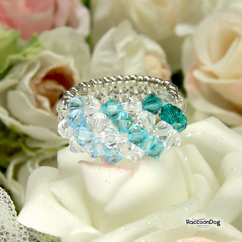 オリジナル手染めビーズ♥️お星様とオーロラクラックのピンクパープル