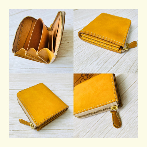 L字ファスナーコンパクトウォレット [マヤ 黄 x ナチュラル] その他