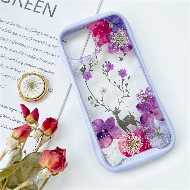 紫陽花iFace風押し花ケース、iPhoneのみ対応、手帳型、iPhone15、iPhone15pro、iPhone16