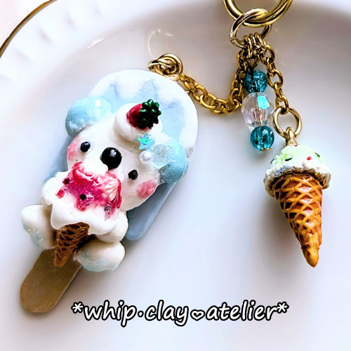 ☆sale～ラムネくまさん棒アイス☆星型ミニキーホルダー その他