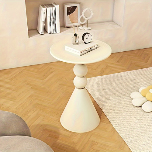 サイドテーブル ブラック ホワイト 直径40×高さ61cm ナイトテーブル