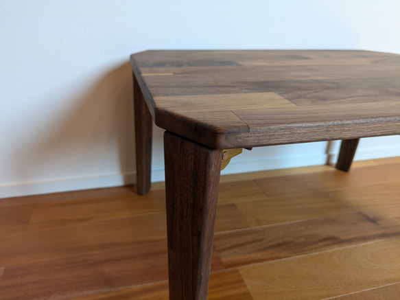 【ウォルナットの折りたたみローテーブル】ちゃぶ台　サイドテーブル　ソファテーブル　コーヒーテーブル ウォルナットの折りたたみローテーブル