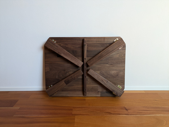 【ウォルナットの折りたたみローテーブル】ちゃぶ台　サイドテーブル　ソファテーブル　コーヒーテーブル ウォルナットの折りたたみローテーブル