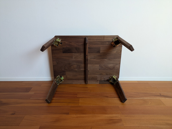 【ウォルナットの折りたたみローテーブル】ちゃぶ台　サイドテーブル　ソファテーブル　コーヒーテーブル ウォルナットの折りたたみローテーブル