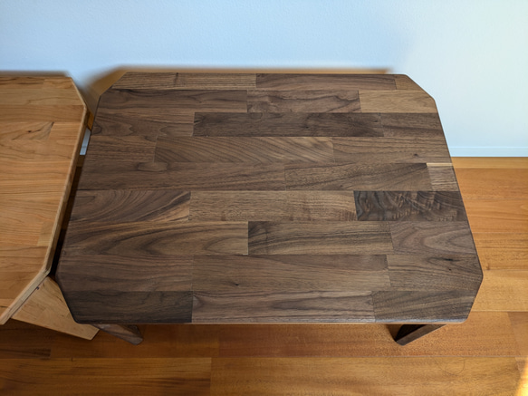 【ウォルナットの折りたたみローテーブル】ちゃぶ台　サイドテーブル　ソファテーブル　コーヒーテーブル ウォルナットの折りたたみローテーブル