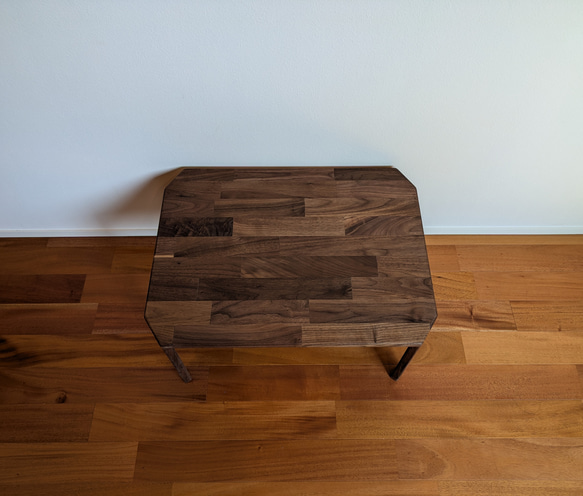 【ウォルナットの折りたたみローテーブル】ちゃぶ台　サイドテーブル　ソファテーブル　コーヒーテーブル ウォルナットの折りたたみローテーブル