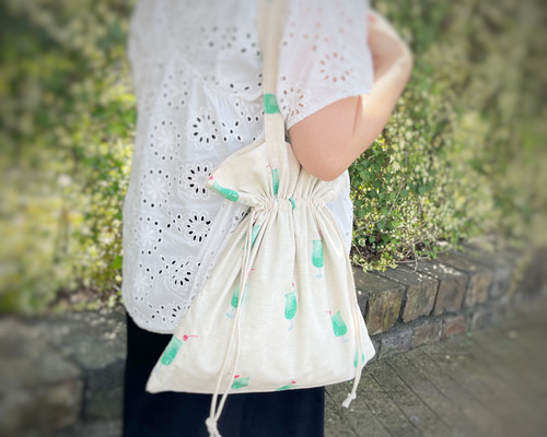 しゅわしゅわ クリームソーダの巾着トート 巾着バッグ 巾着 母の日