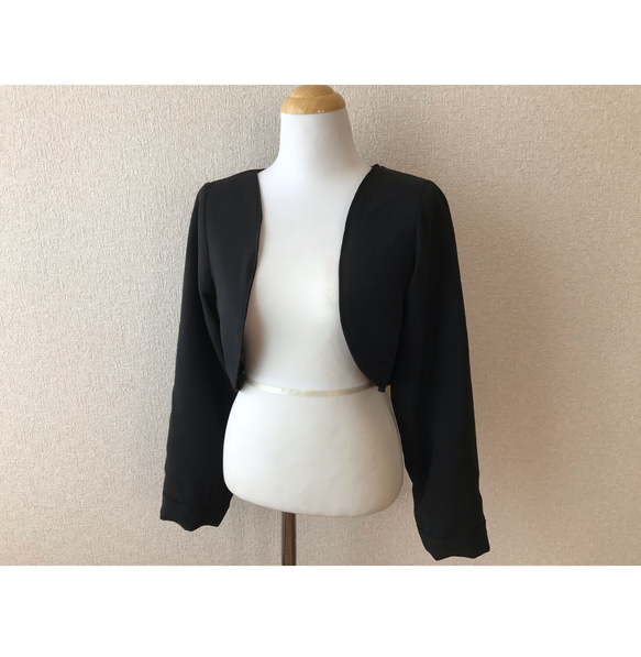 61★黒留袖★着物リメイク★ワンピース＆ボレロ★M★一点物★ 