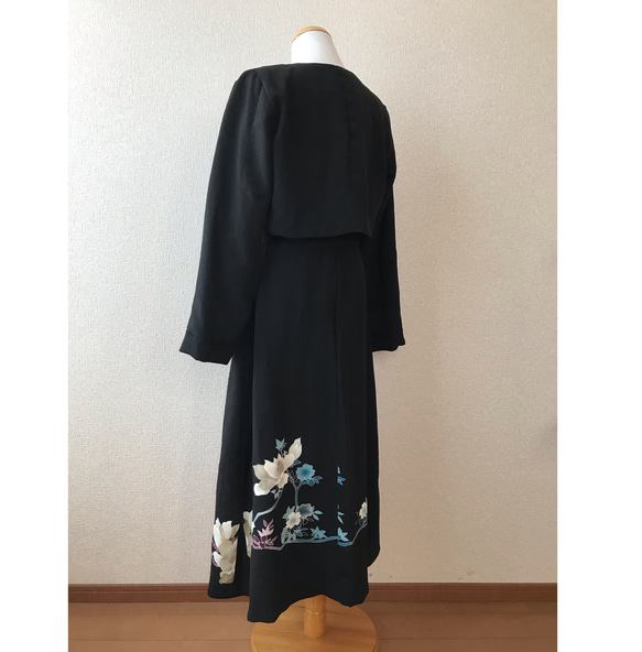 61★黒留袖★着物リメイク★ワンピース＆ボレロ★M★一点物★ 