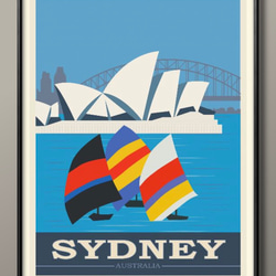 ＊絵画＊　　オーストラリアで購入品☆ 6416□ポスター アート 絵画『オーストラリア シドニー トラベル』北欧