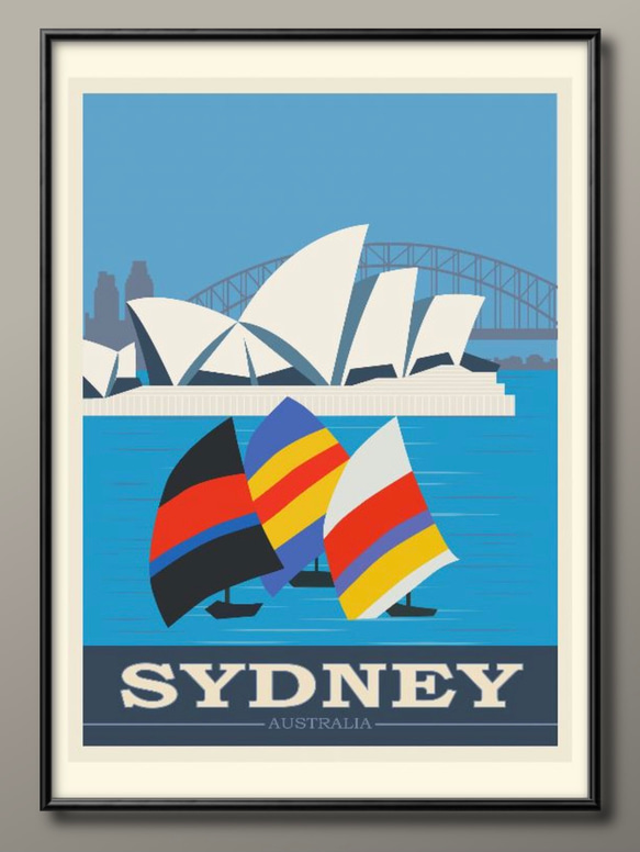 6416□ポスター アート 絵画『オーストラリア シドニー トラベル』北欧