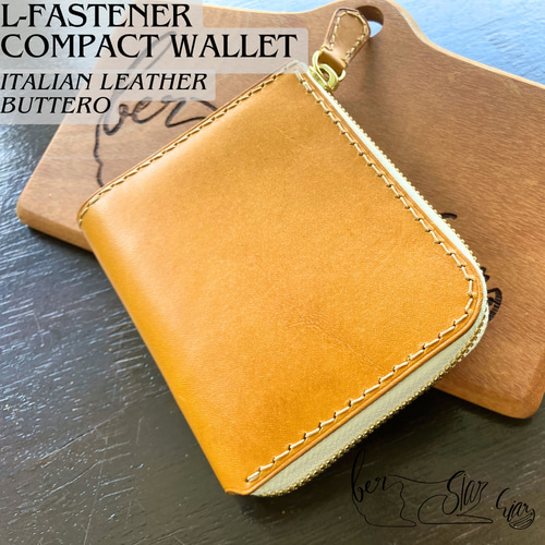 L字ファスナーコンパクトウォレット [ブッテーロ イエロー] その他ミニ