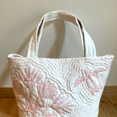 ハワイアンキルト　ハンドメイド　ホヌトートバッグ 購入者が決まりました！ハンドメイド ハワイアンキルトバッグ
